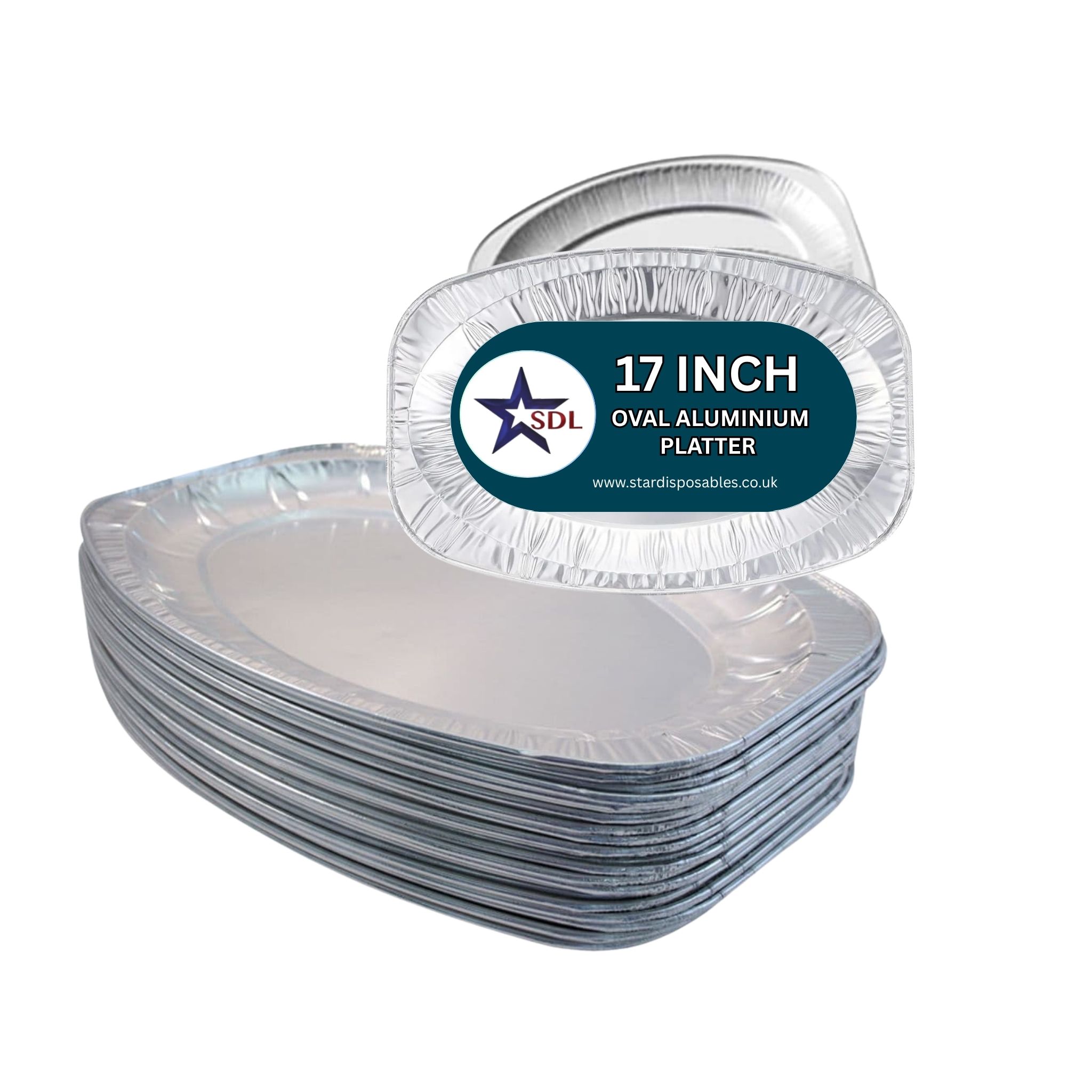 17 INCH OVAL ALUMINIUM PLATTER